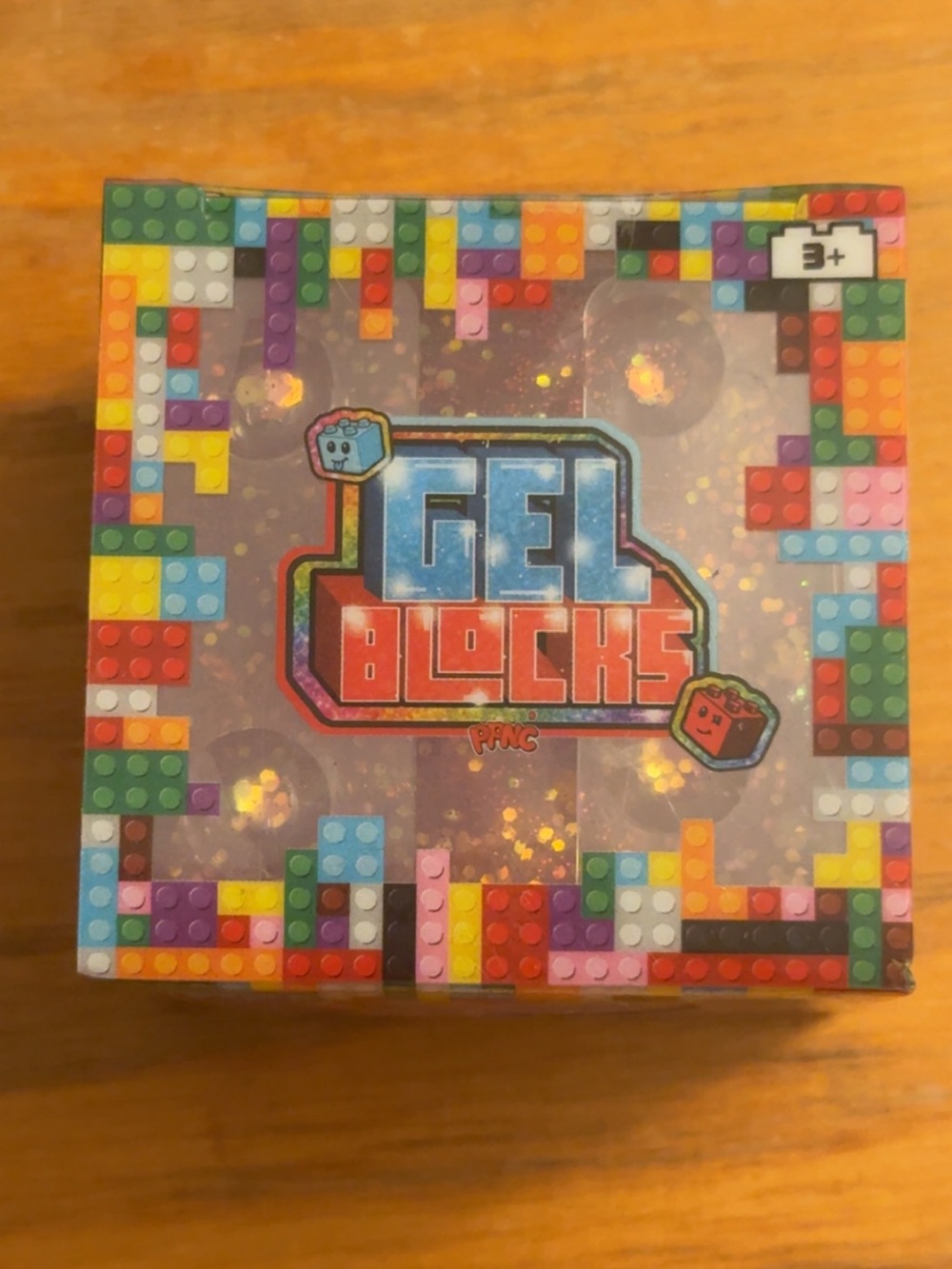 Pink Gel Blocks Toy with Colorful Brick Design. Squishy blocks that can stack!